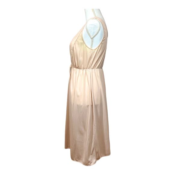 Vintage 1960's Beige Night Gown Lace & Chiffon Front Detail Empire Waist Size S - Picture 8 of 9